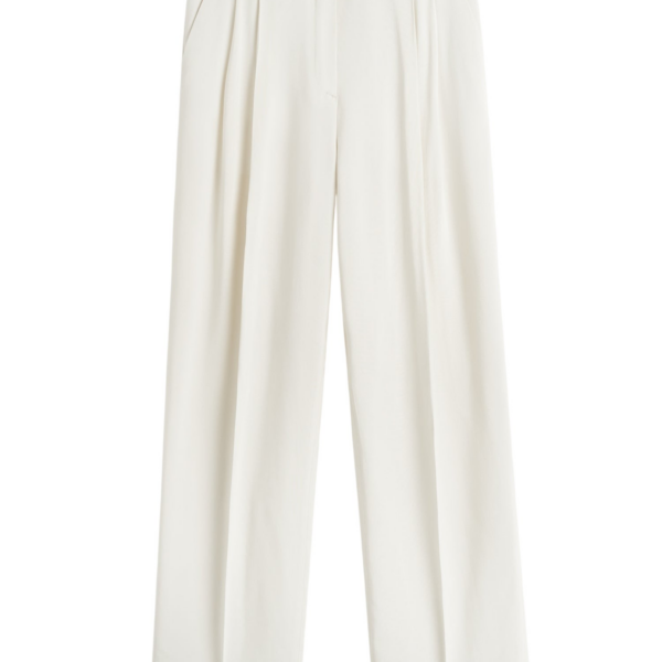 Totême Double-Pleat Fluid Trousers Ecru - Pants - Scandinavian Minimalist Luxury at Coveti