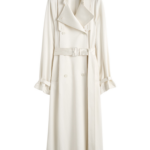 Totême Draped Satin Trench Off-White - Coats - Scandinavian Minimalist Luxury at Coveti