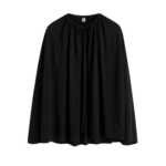 Totême Drawstring Cape Black - Knitwear - Scandinavian Minimalist Luxury at Coveti