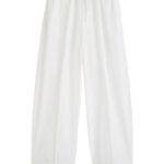 Totême Drawstring Cotton Trousers White - Pants - Scandinavian Minimalist Luxury at Coveti