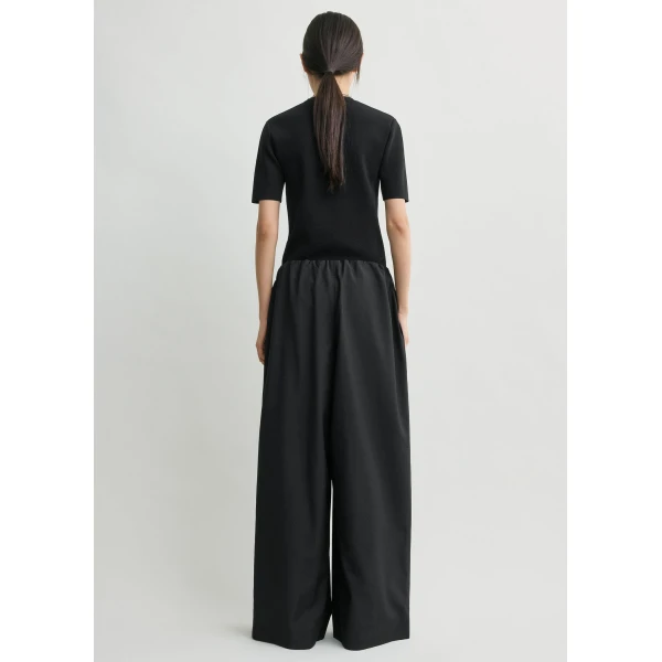 Totême Drawstring Dinner Trousers Black - Pants - Scandinavian Minimalist Luxury at Coveti