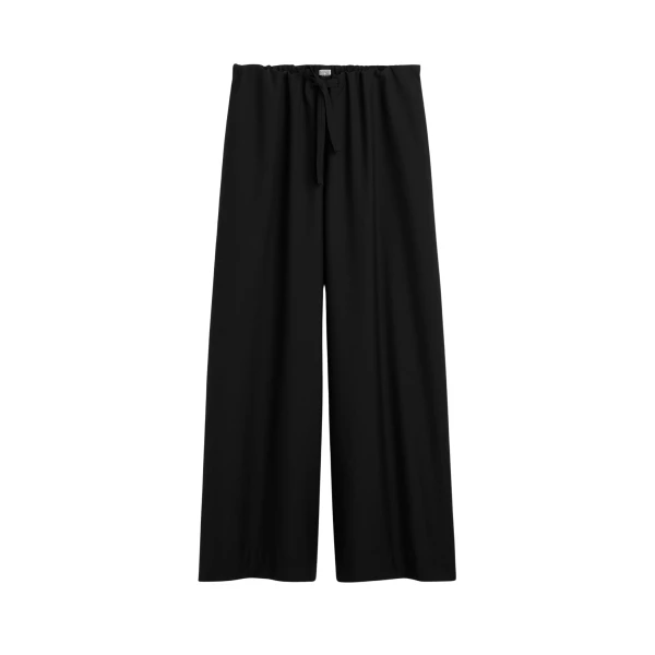 Totême Drawstring Dinner Trousers Black - Pants - Scandinavian Minimalist Luxury at Coveti