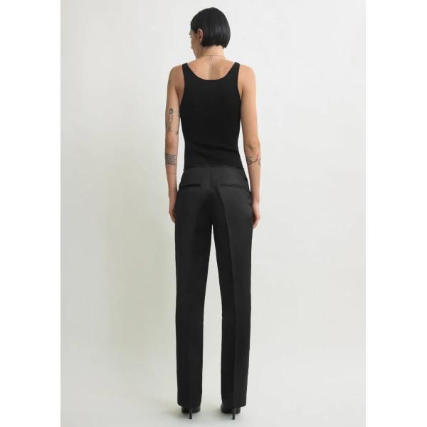 Totême Easy Raw Edge Trousers Black - Pants - Scandinavian Minimalist Luxury at Coveti