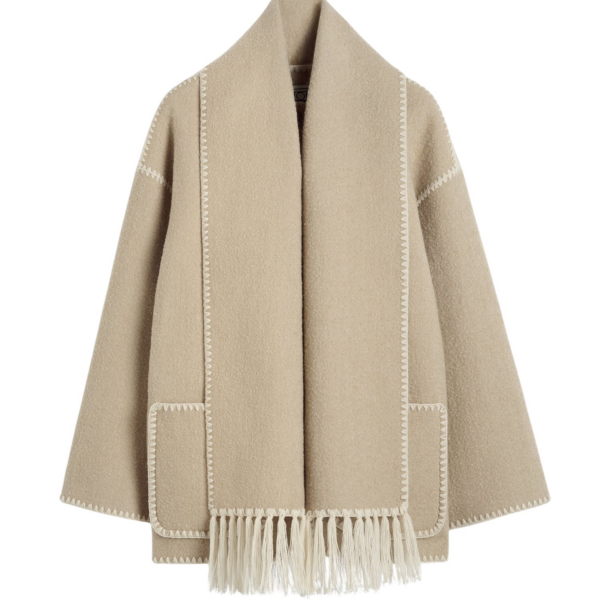 Totême Embroidered Scarf Jacket Harvest - Jackets - Scandinavian Minimalist Luxury at Coveti