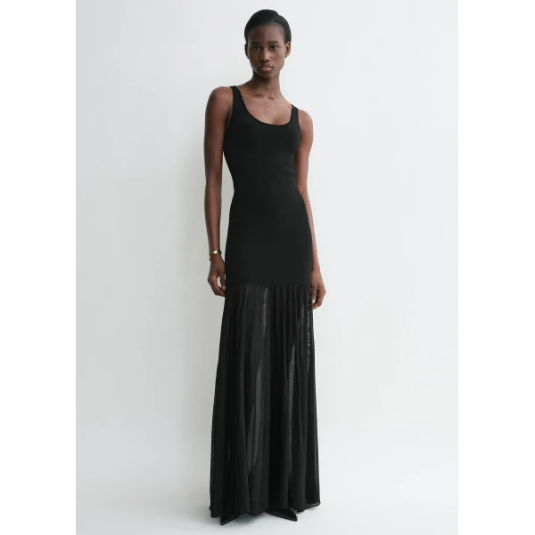 Totême Evening Tank Dress Black - Dresses - Scandinavian Minimalist Luxury at Coveti