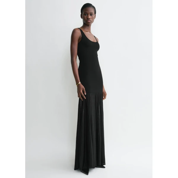 Totême Evening Tank Dress Black - Dresses - Scandinavian Minimalist Luxury at Coveti