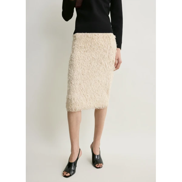 Totême Feathered-Jersey Skirt Eggshell - Skirts - Scandinavian Minimalist Luxury at Coveti