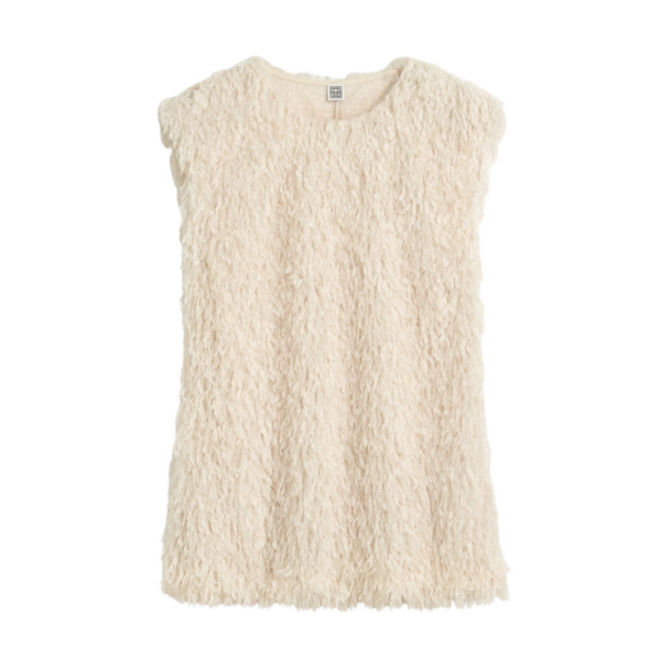 Totême Feathered-Jersey Top Eggshell - Tops - Scandinavian Minimalist Luxury at Coveti