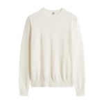Totême Fine Crew Knit Ecru - Knitwear - Scandinavian Minimalist Luxury at Coveti