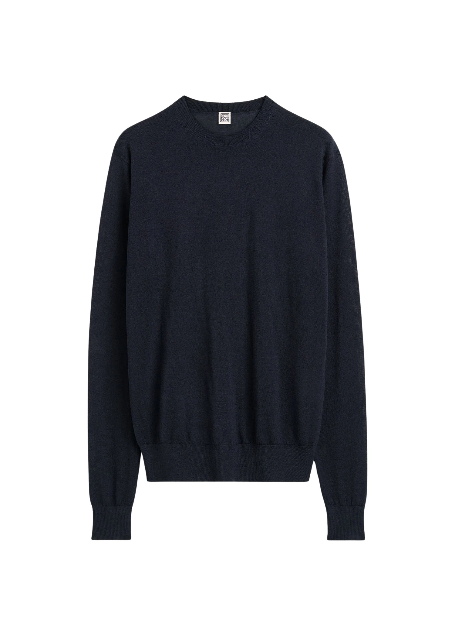 Toteme-Fine-Crew-Knit-Midnight85960_nobg Totême Fine Crew Knit Midnight - Knitwear - Scandinavian Minimalist Luxury at Coveti