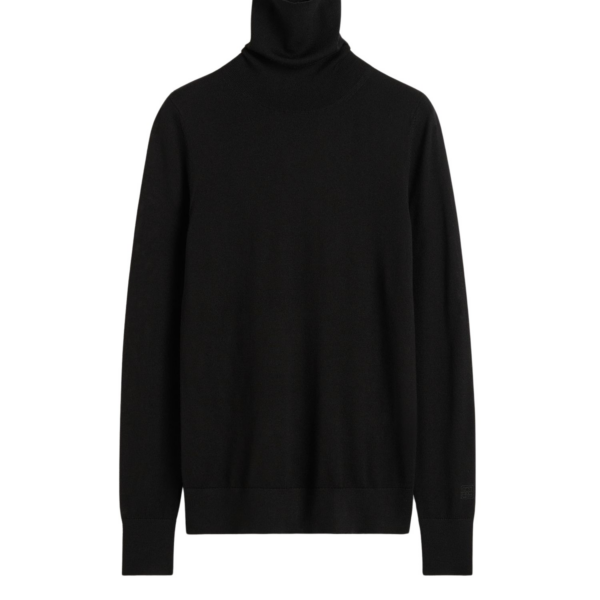 Totême Fine Turtleneck Black - Knitwear - Scandinavian Minimalist Luxury at Coveti
