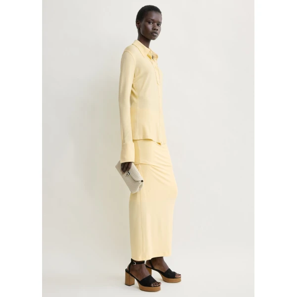 Totême Fitted Jersey Shirt Buttercup - Tops - Scandinavian Minimalist Luxury at Coveti