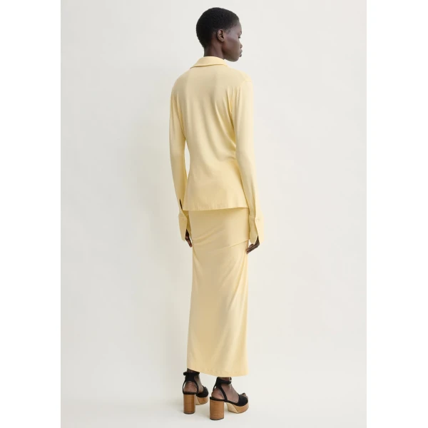Totême Fitted Jersey Shirt Buttercup - Tops - Scandinavian Minimalist Luxury at Coveti