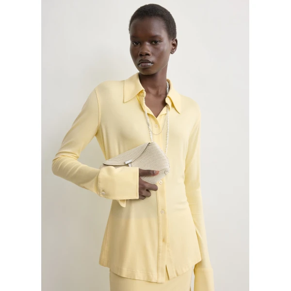 Totême Fitted Jersey Shirt Buttercup - Tops - Scandinavian Minimalist Luxury at Coveti