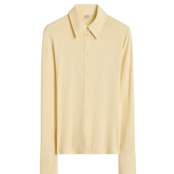 Totême Fitted Jersey Shirt Buttercup - Tops - Scandinavian Minimalist Luxury at Coveti