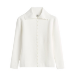 Toteme-Fitted-Polo-Cardigan-Off-White76386_nobg Totême Fitted Polo Cardigan Off-White - Knitwear - Scandinavian Minimalist Luxury at Coveti