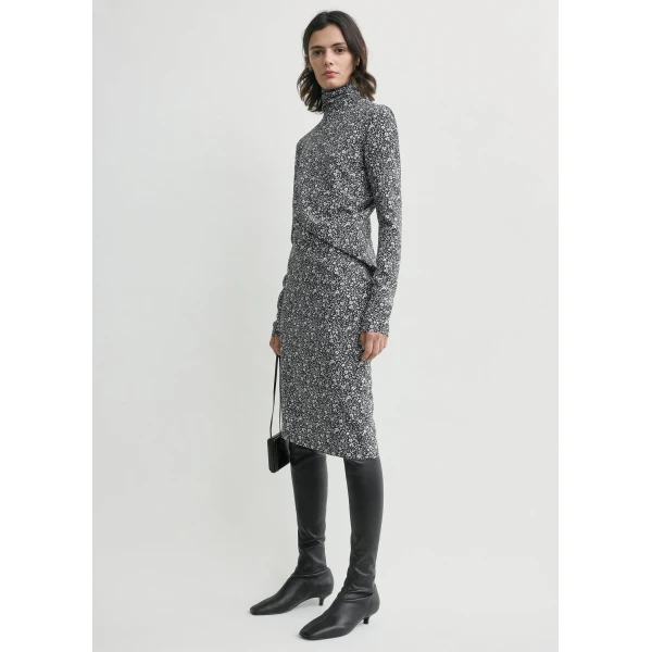 Totême Floral Twist Dress Black/White - Dresses - Scandinavian Minimalist Luxury at Coveti