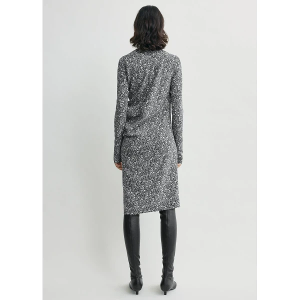 Totême Floral Twist Dress Black/White - Dresses - Scandinavian Minimalist Luxury at Coveti