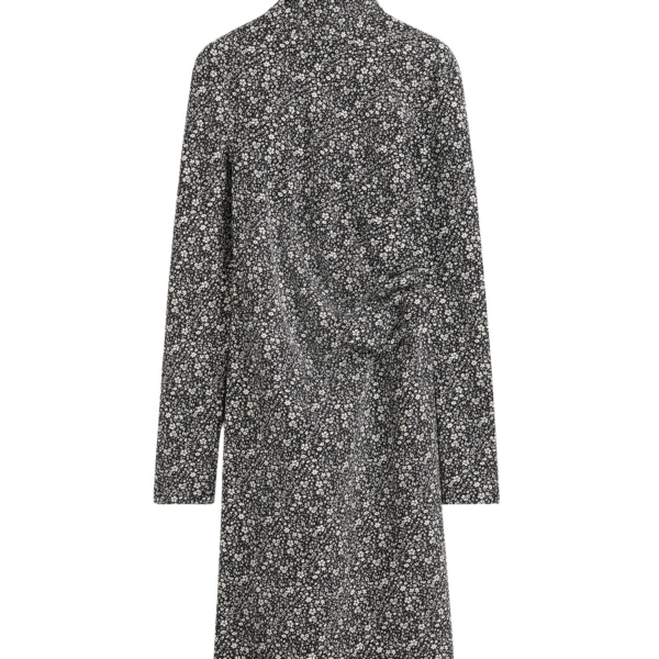 Totême Floral Twist Dress Black/White - Dresses - Scandinavian Minimalist Luxury at Coveti