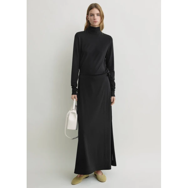 Totême Fluid Jersey Skirt Black - Skirts - Scandinavian Minimalist Luxury at Coveti