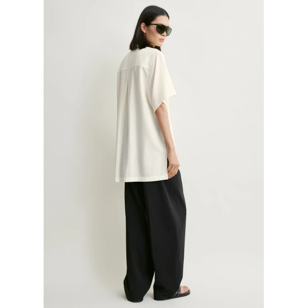 Totême Fluid Polo Shirt Ecru - Tops - Scandinavian Minimalist Luxury at Coveti