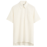 Totême Fluid Polo Shirt Ecru - Tops - Scandinavian Minimalist Luxury at Coveti