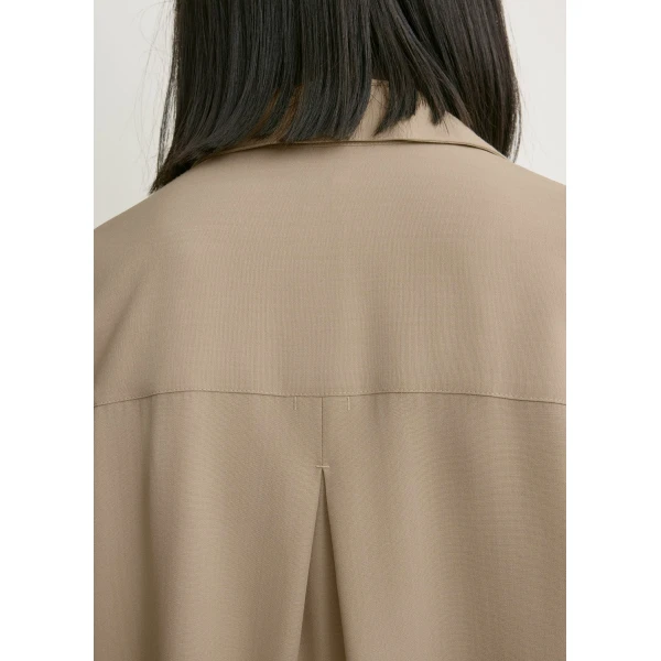 Totême Fluid Polo Shirt Overcast Beige - Tops - Scandinavian Minimalist Luxury at Coveti