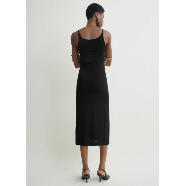 Totême Fluid Slip Dress Black - Dresses - Scandinavian Minimalist Luxury at Coveti