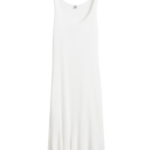 Totême Fluted Hem Dress Optic White - Dresses - Scandinavian Minimalist Luxury at Coveti