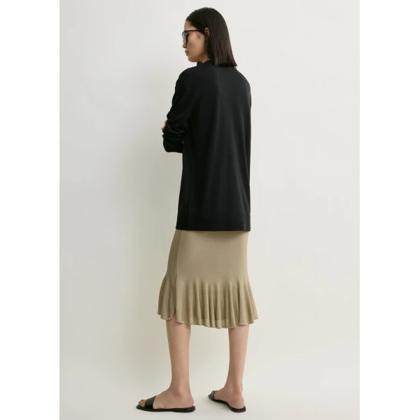 Totême Fluted Knit Skirt Desert - Skirts - Scandinavian Minimalist Luxury at Coveti