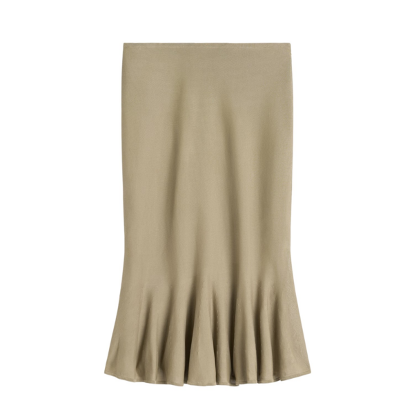 Totême Fluted Knit Skirt Desert - Skirts - Scandinavian Minimalist Luxury at Coveti