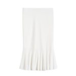 Totême Fluted Knit Skirt Optic White - Skirts - Scandinavian Minimalist Luxury at Coveti