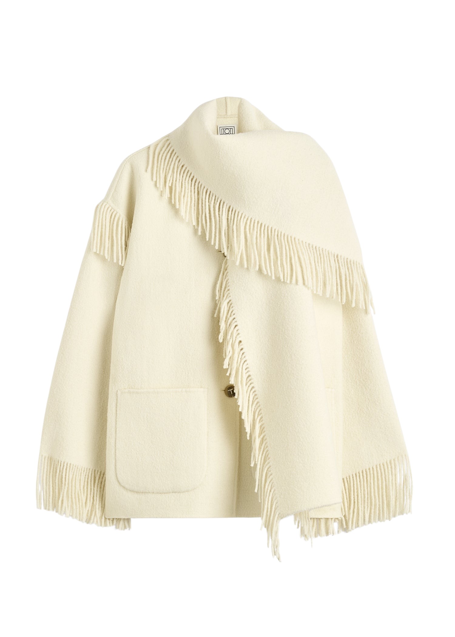 Toteme-Fringed-Scarf-Jacket-Winter-White22415_nobg Totême Fringed Scarf Jacket Winter White - Jackets - Scandinavian Minimalist Luxury at Coveti