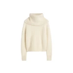 Totême Funnel Alpaca-Blend Knit Milk - Knitwear - Scandinavian Minimalist Luxury at Coveti