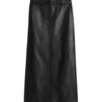 Totême Grained-Leather Straight Skirt Black - Skirts - Scandinavian Minimalist Luxury at Coveti