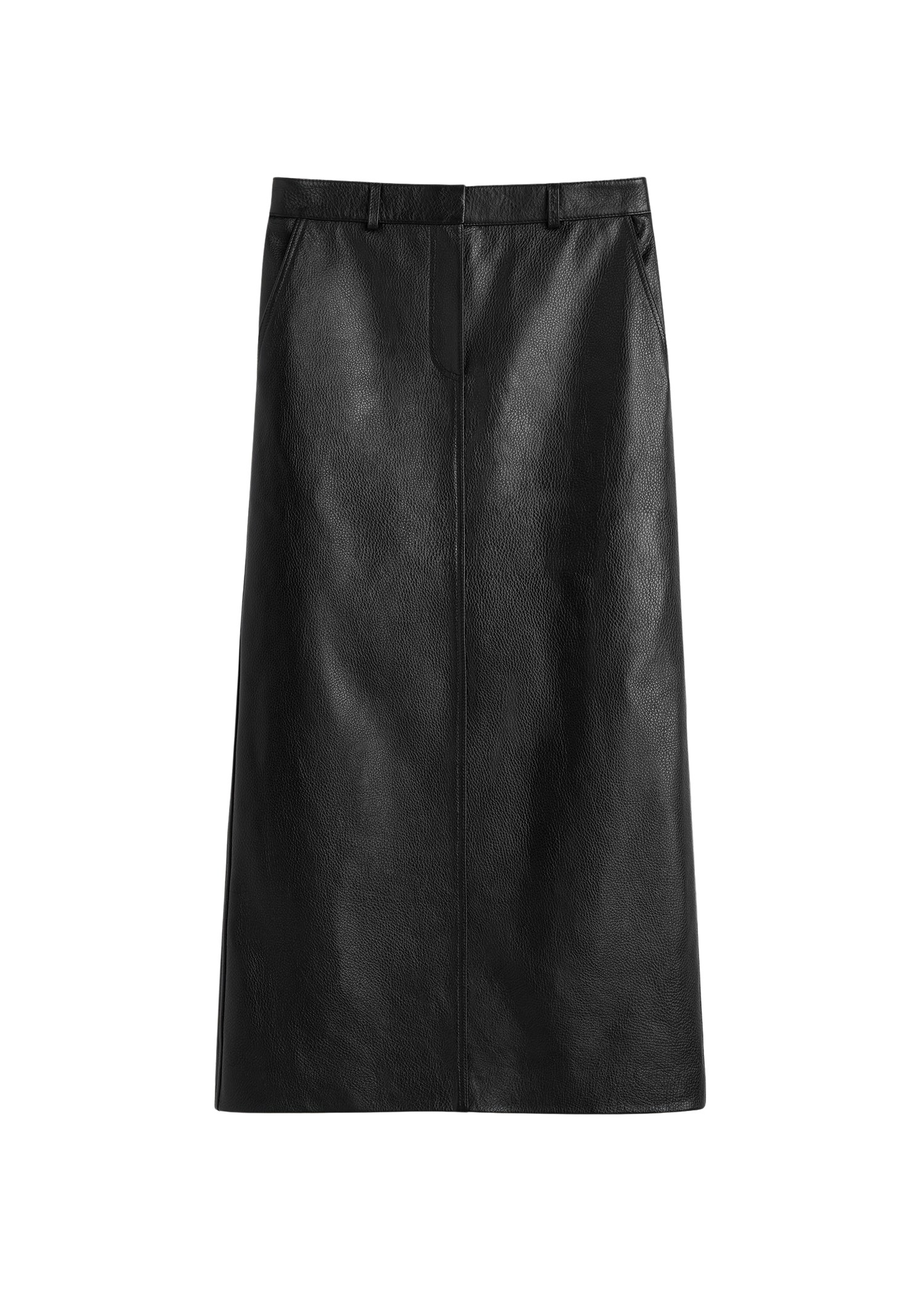 Toteme-Grained-Leather-Straight-Skirt-Black90666_nobg Totême Grained-Leather Straight Skirt Black - Skirts - Scandinavian Minimalist Luxury at Coveti