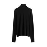 Totême High-Neck Jersey Top Black - Tops - Scandinavian Minimalist Luxury at Coveti