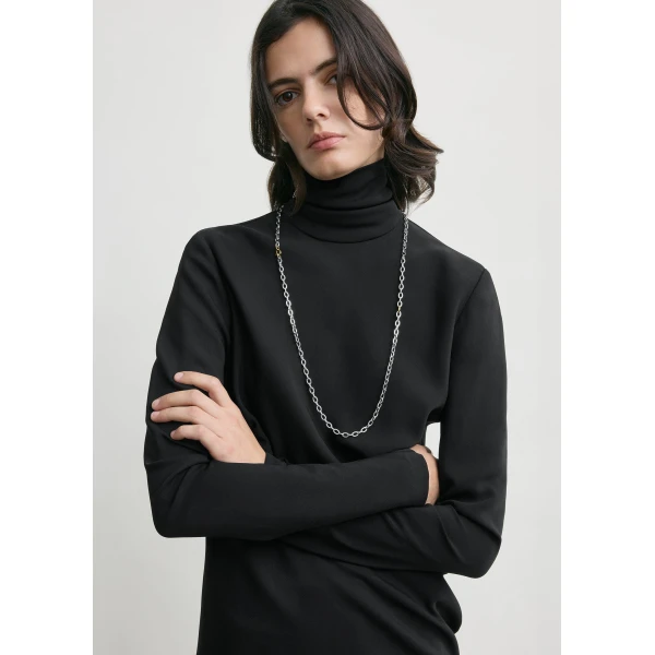 Totême High-Neck Twist Blouse Black - Tops - Scandinavian Minimalist Luxury at Coveti