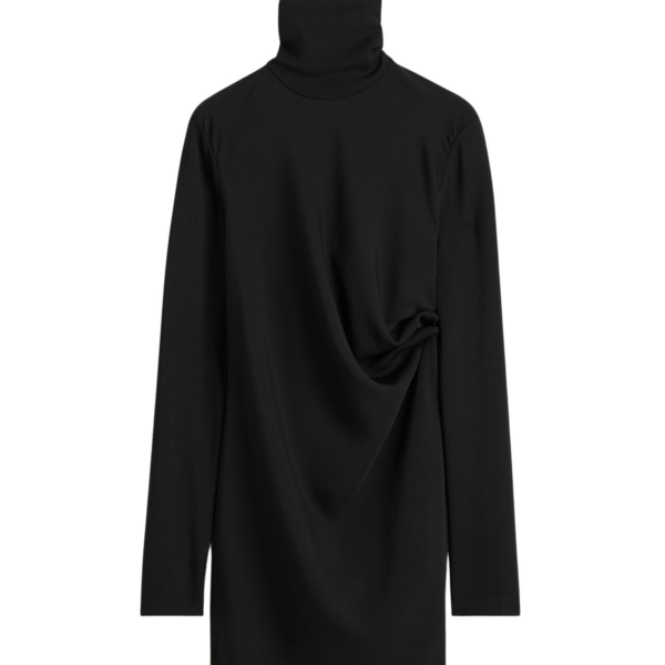 Totême High-Neck Twist Blouse Black - Tops - Scandinavian Minimalist Luxury at Coveti