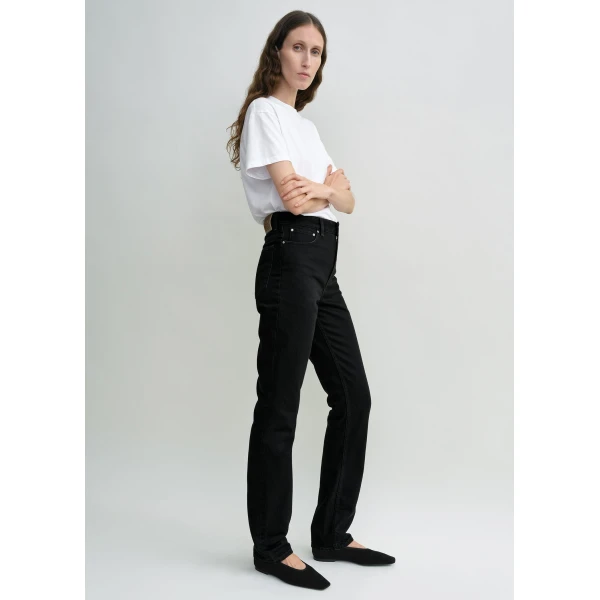 Totême High Slim Denim Black - Pants - Scandinavian Minimalist Luxury at Coveti