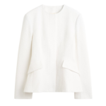Totême Jacquard Cotton Jacket Optic White - Jackets - Scandinavian Minimalist Luxury at Coveti