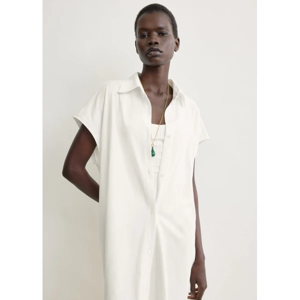 Totême Jersey Shirtdress Off-White - Dresses - Scandinavian Minimalist Luxury at Coveti