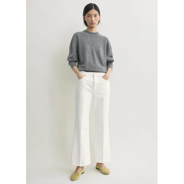 Totême Kick Flare Denim Off-White - Pants - Scandinavian Minimalist Luxury at Coveti