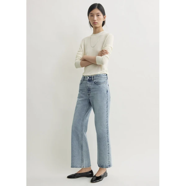 Totême Kick Flare Denim True Vintage - Pants - Scandinavian Minimalist Luxury at Coveti