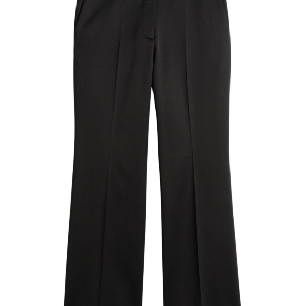 Totême Kick Flare Raw-Edge Trousers Black - Pants - Scandinavian Minimalist Luxury at Coveti