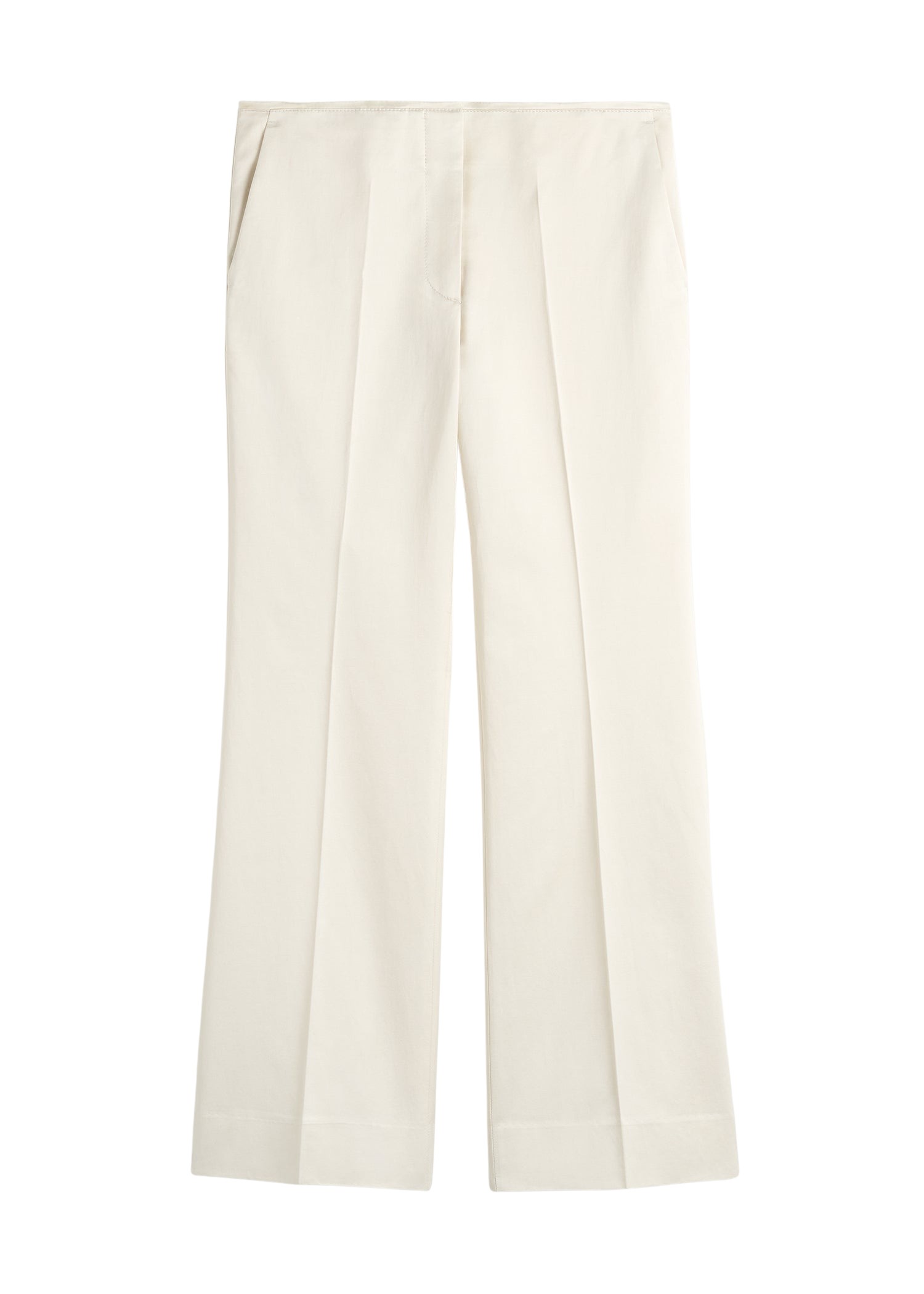 Toteme-Kick-Flare-Raw-Edge-Trousers-Stone68606_nobg Totême Kick Flare Raw-Edge Trousers Stone - Pants - Scandinavian Minimalist Luxury at Coveti