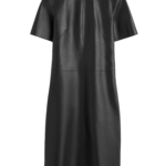 Totême Leather Tee Dress Black - Dresses - Scandinavian Minimalist Luxury at Coveti
