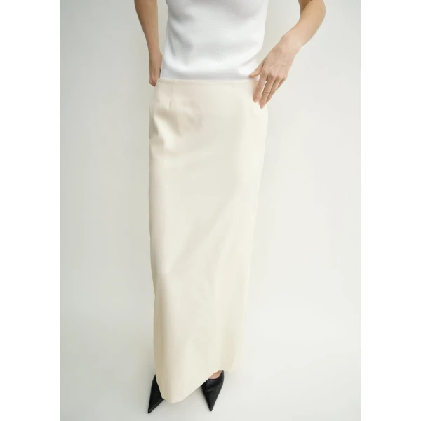 Totême Light Wool Skirt Ecru - Skirts - Scandinavian Minimalist Luxury at Coveti