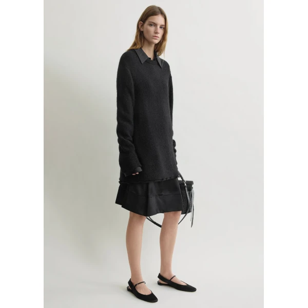 Totême Long Open Weave Knit Black - Knitwear - Scandinavian Minimalist Luxury at Coveti