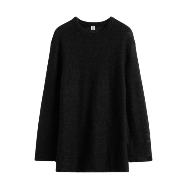 Totême Long Open Weave Knit Black - Knitwear - Scandinavian Minimalist Luxury at Coveti